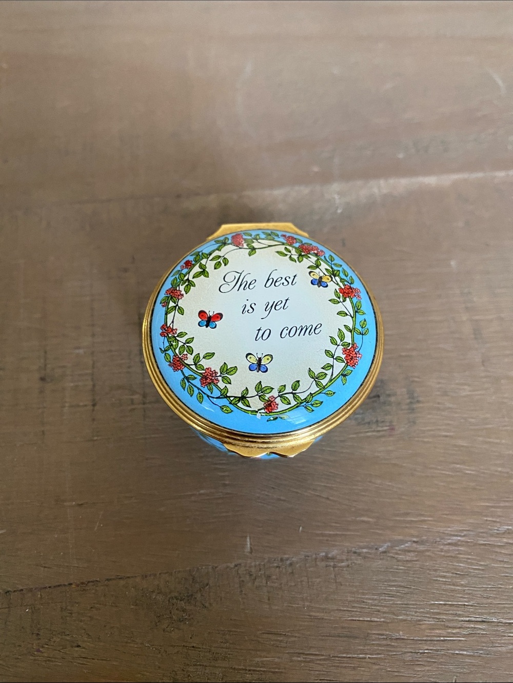 Halcyon Days Enamel “The best is yet to come” Trinket keepsake Box collectibles